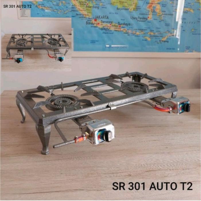 Sunrise Kompor Cor 2 Tungku SR-301 Auto Kompor Gas Low Pressure SR 301 Auto T2