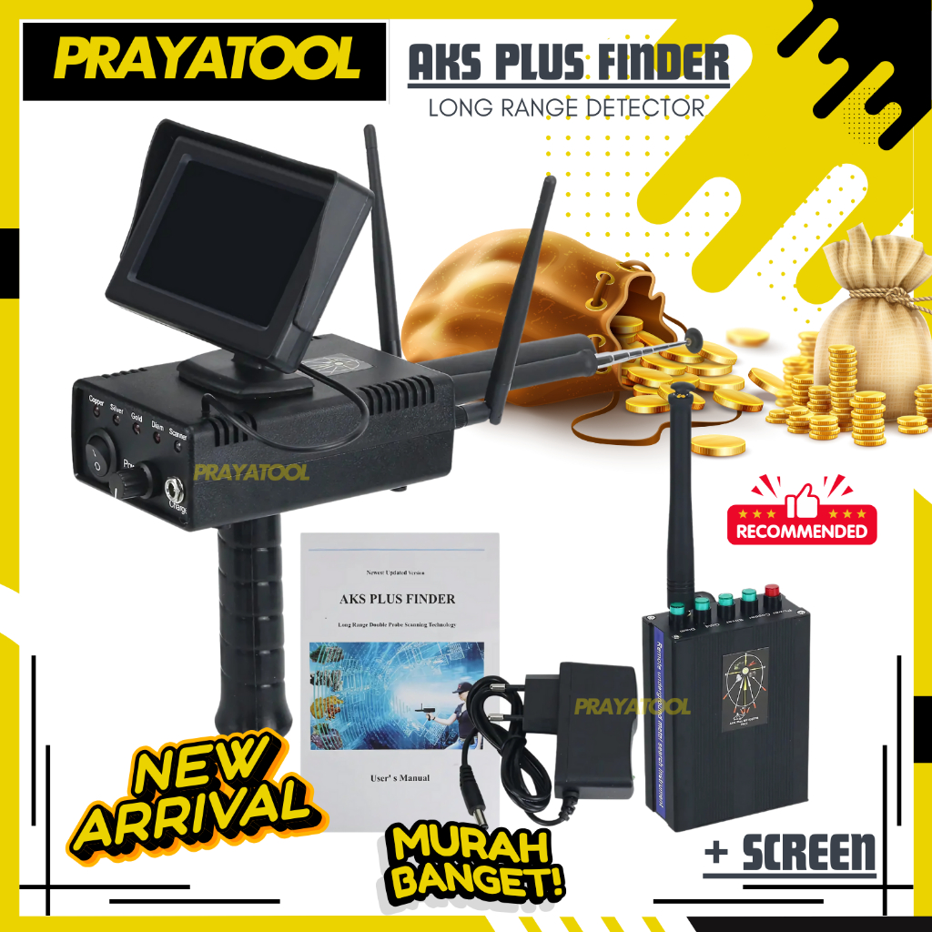AKS PLUS PROFESSIONAL METAL DETECTOR detektor logam emas perak tembaga long range