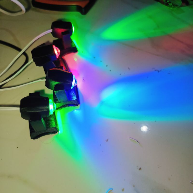 lampu beammini lighting 5volt untuk sound miniatur RGB 5 warna + tempat batre untuk menyalakan
