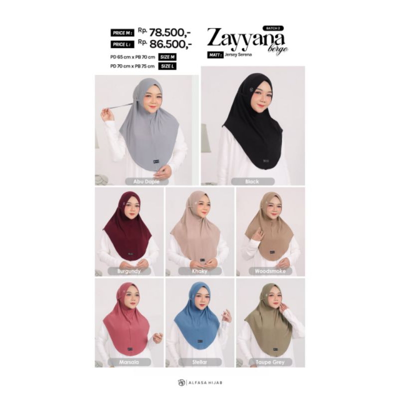 ZAYYANA BERGO by Alfasa Hijab