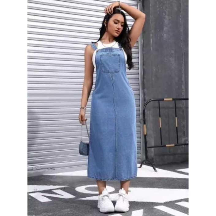 OVERALL JEANS BAJU KODOK ANYA//OVERALL JEANS ROK WANITA MOTIF POLOS / DRESS REMAJA & DEWASA