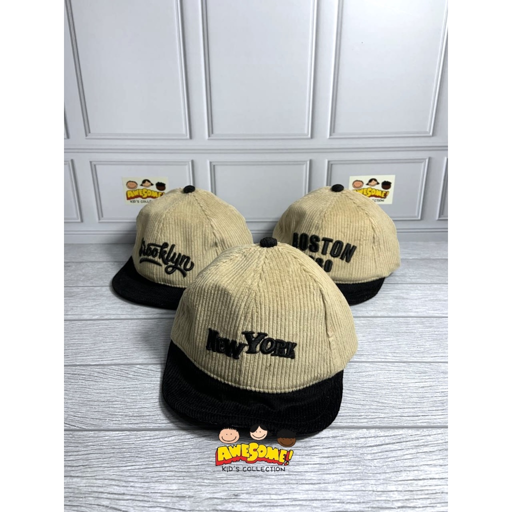 Topi Cap Corduroy Bayi dan Anak laki laki dan perempuan -Topi baby lidah pendek Usia 6Bulan - 4Tahun