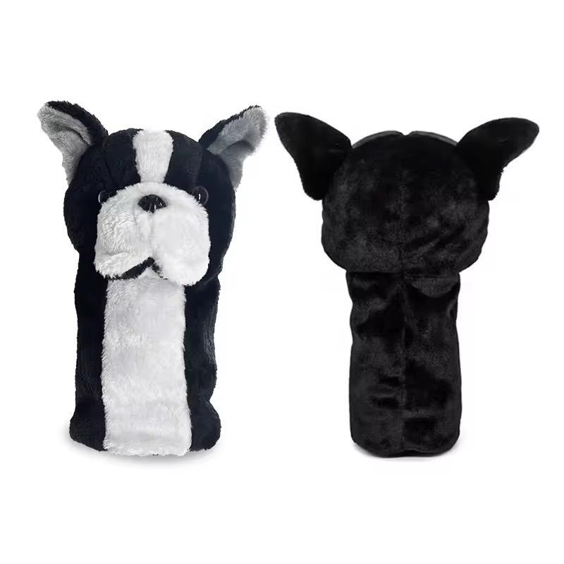 Golf French Bulldog Driver Head Cover Plush Sarung Pelindung Stik Golf Driver Animal Boneka French B