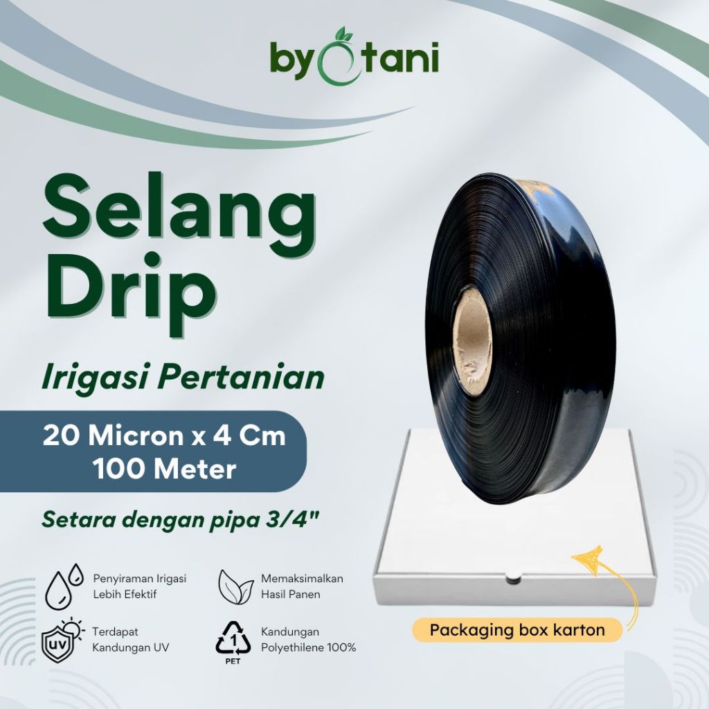 Selang Drip 20 mikron 4 cm 100 meter - Pipa 3/4 inch