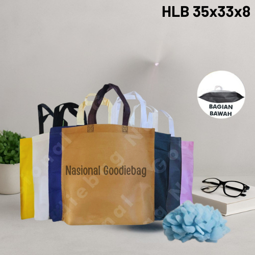 

Tas Spunbond Goodybag Laken Model Tali Ukuran 35X33 CM Tebal 70GR Polos