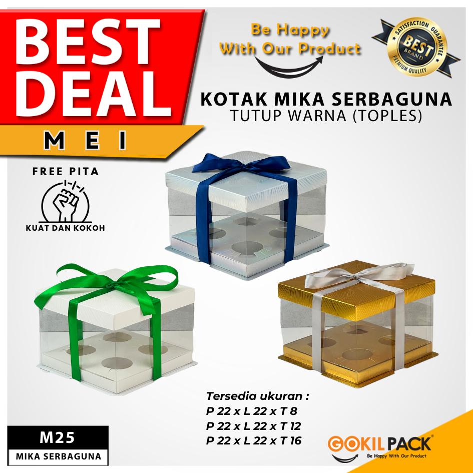 

Box Mika / Kotak Kue Mika / Box Toples + Tatakan / Packaging Mika /M25