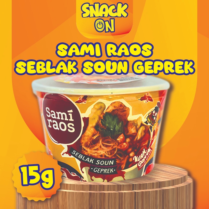 

Snack On Sami Raos Seblak Soun Kuah Sambal Geprek Instan Cup