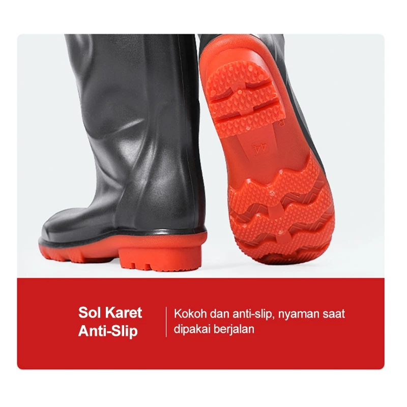 bestpromo sepatu boot karet sepatu bot pria wanita petani sawah panjang / sepatu boot karet petani