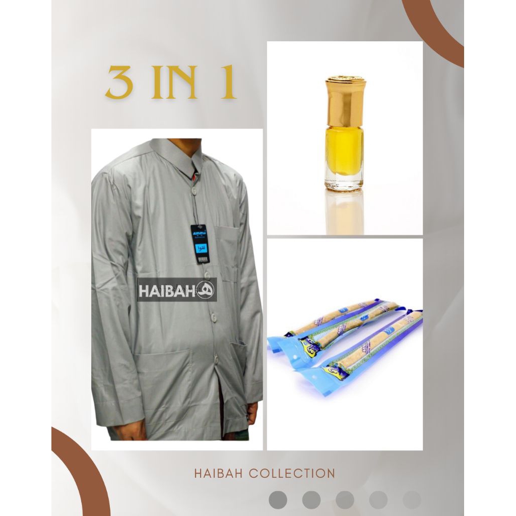 Baju Koko ammu warna abu muda baju Koko ammu baju Koko pria baju Koko lengan panjang baju Koko haiba