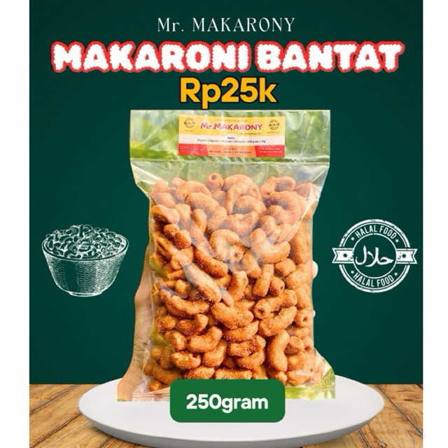 

1/4 Kg MAKARONI Bantat Pedas Daun Jeruk | by Mr.MAKARONY | Rasa original,pedas,daun jeruk | ukuran 250 gram | cemilan ringan pedas | Snack Foods