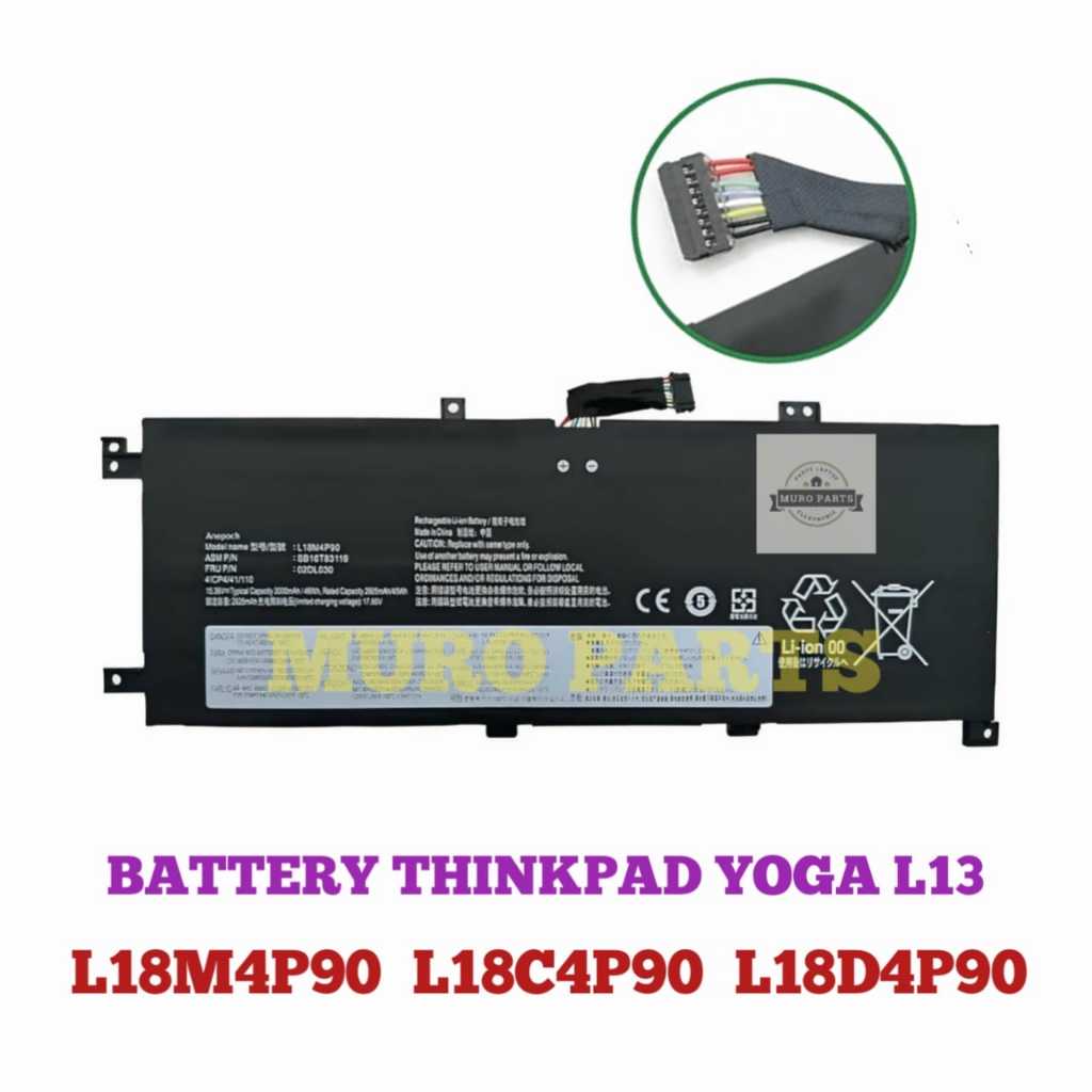 BATTERY INTERNAL LAPTOP LENOVO THINKPAD YOGA L13 2019 2020 GENERASI 1 2 1ST 2ND BATERAI TANAM L18M4P