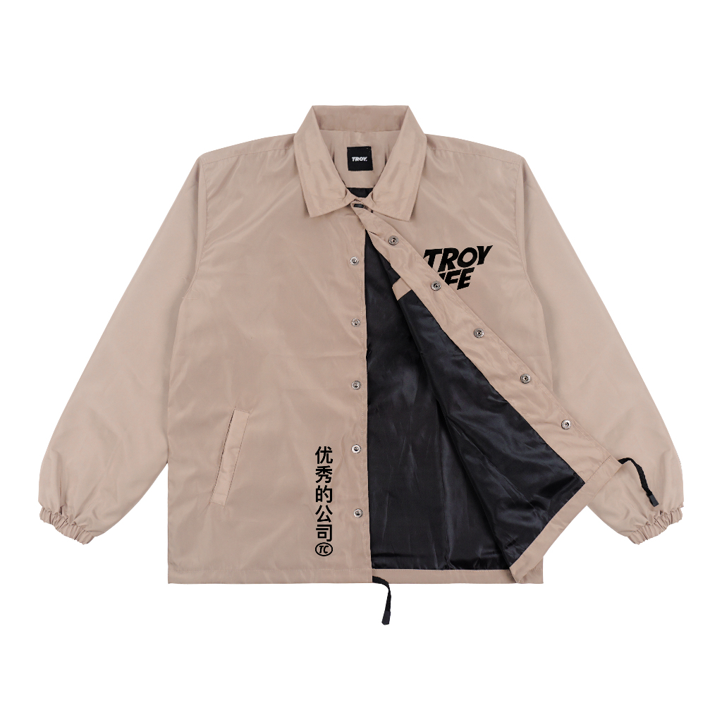 Troy Company Coach Jacket Troy Life Khaki - Jaket Windbreaker Coklat Khaki WN 3130