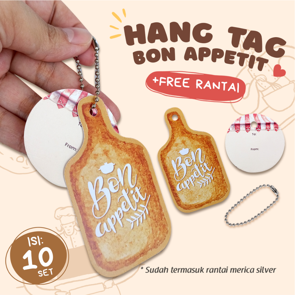

[Isi 10] Hang Tag Bon Appetit/ Hang Tag Cantik/ Tag Makanan