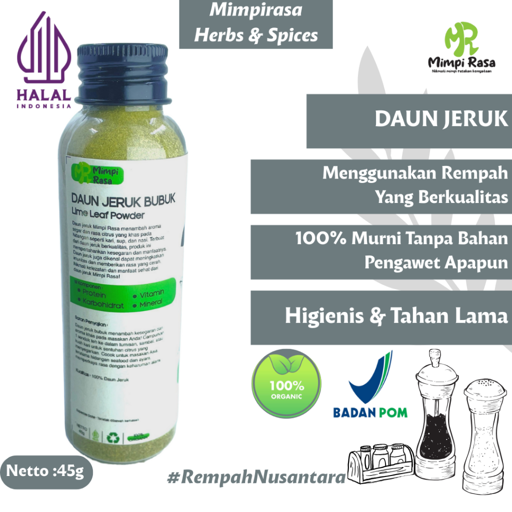 

BUMBU | DAUN JERUK BUBUK | KAFFIR LIME POWDER 60g