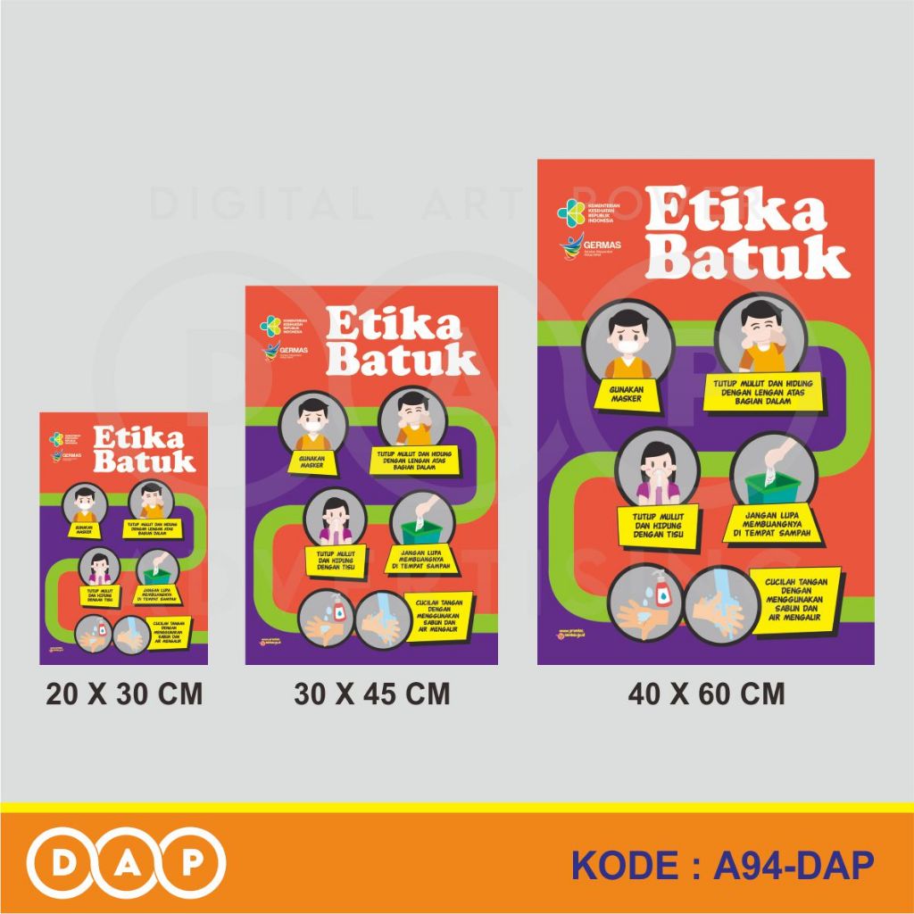 

A94 - Acrylic Sign, Stiker Akrilik Etika Batuk, Tahan Air, Termurah, dan Bisa Custom