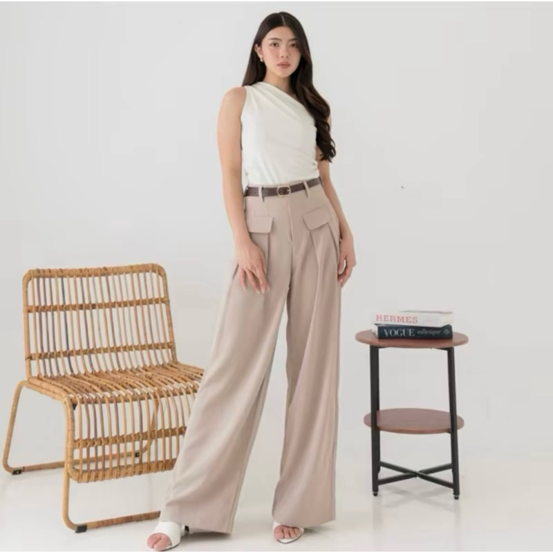 Etta Pants - Celana Kulot Highwaist - HW pants - celana kain wanita - celana kantor Panjang Cewek Ka