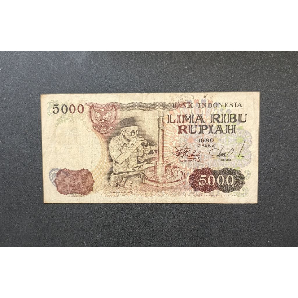 Uang Kertas Kuno 5000 Ashaintan Tahun 1980