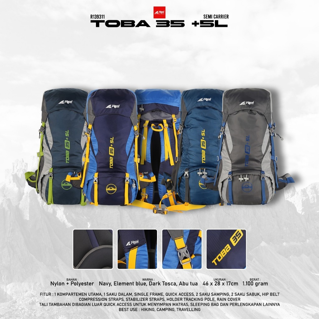 Tas Gunung / Carrier Toba 35+5 Liter Arei Outdoorgear
