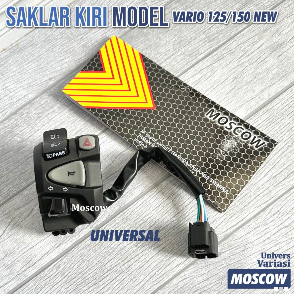 Saklar Kiri VARIO 125/150 NEW HAZARD + Tombol Flash Tembak HI LOW Holder ALL NEW VARIO 125 150 LED 2