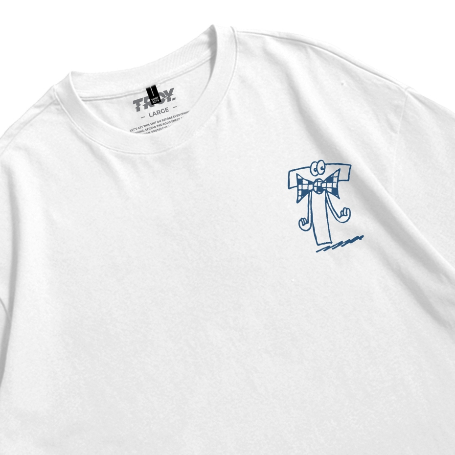 Troy Company Oversize Tshirt White Alphabet - Kaos Oversize Putih Lengan Pendek OVD 3116