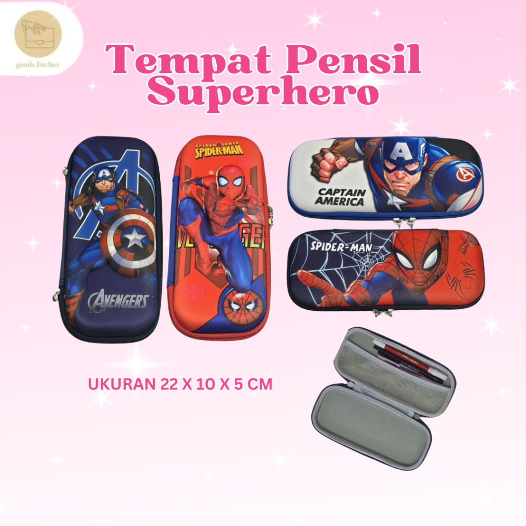 

Tempat Pensil Anak Laki Laki Superhero Spiderman dan Captain America