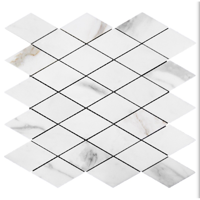 Calacatta Gold Diamond / Wajik Marble Mosaic Floor Wall Tile - Marmer Mosaik - Marmer Lantai - Marme