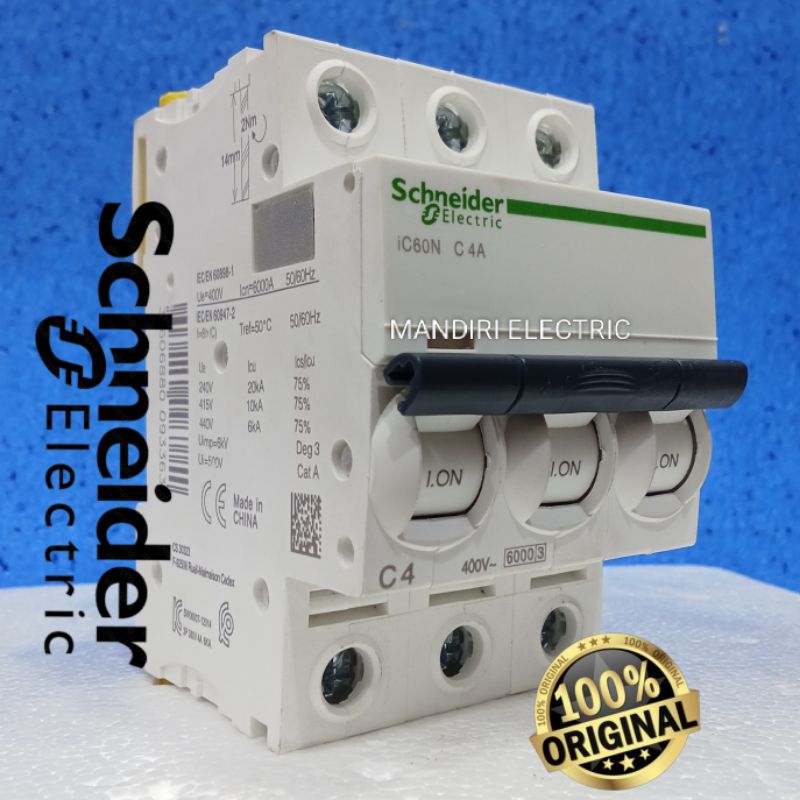 mcb Schneider 3p 4a Acti9 A9F74304 ic60N 3phase 4ampere mcb 3phase mcb Schneider mcb 4a 3phase Schne