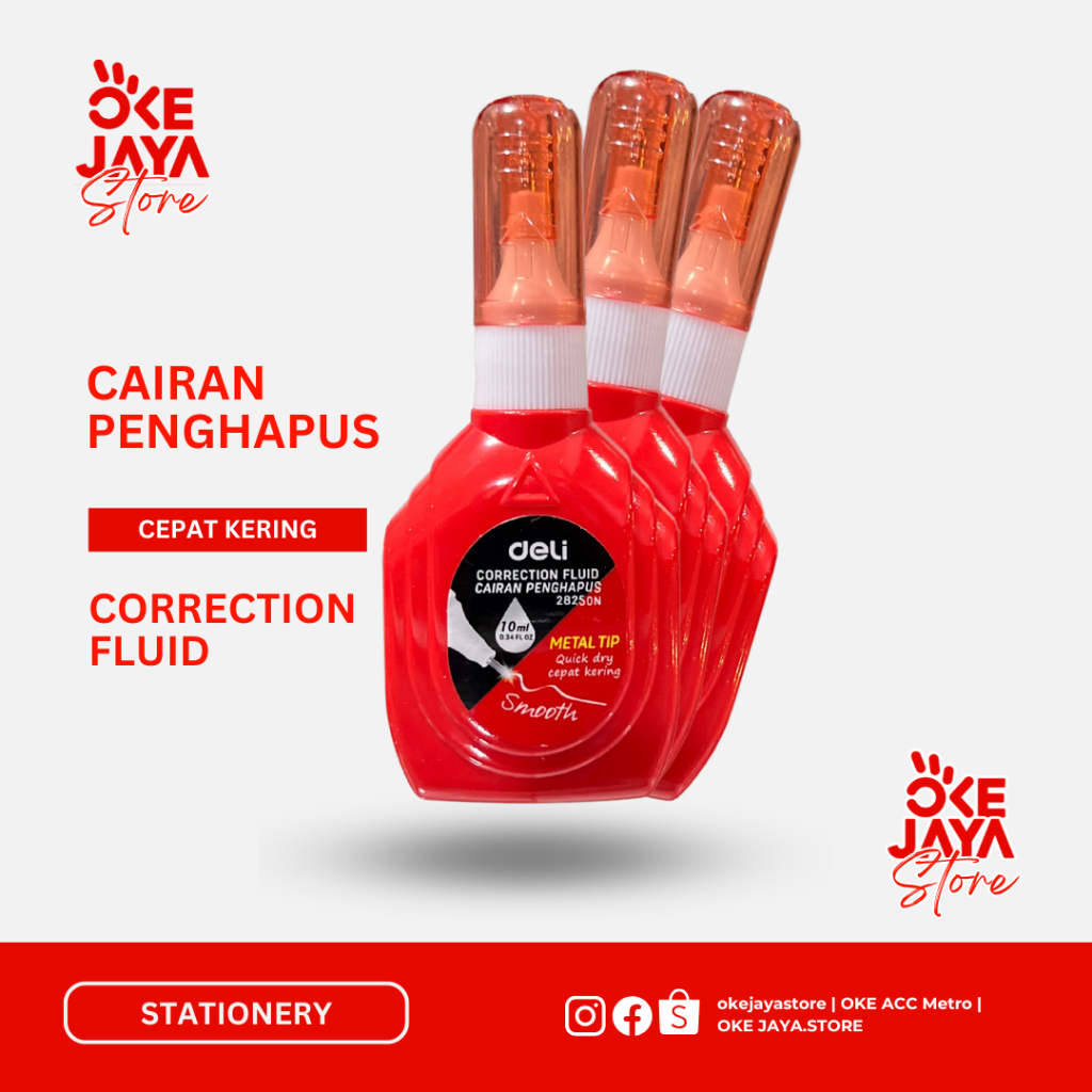 

DELI CORRECTION FLUID TIPE X CAIR 12ML DELI UJUNG BESI TIPE xCAIRAN PENGHAPUS