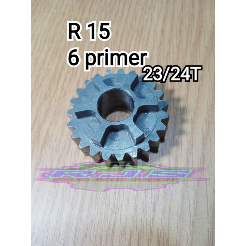 Rasio racing R15 gigi 6 primer 23T atau 24T lawan std