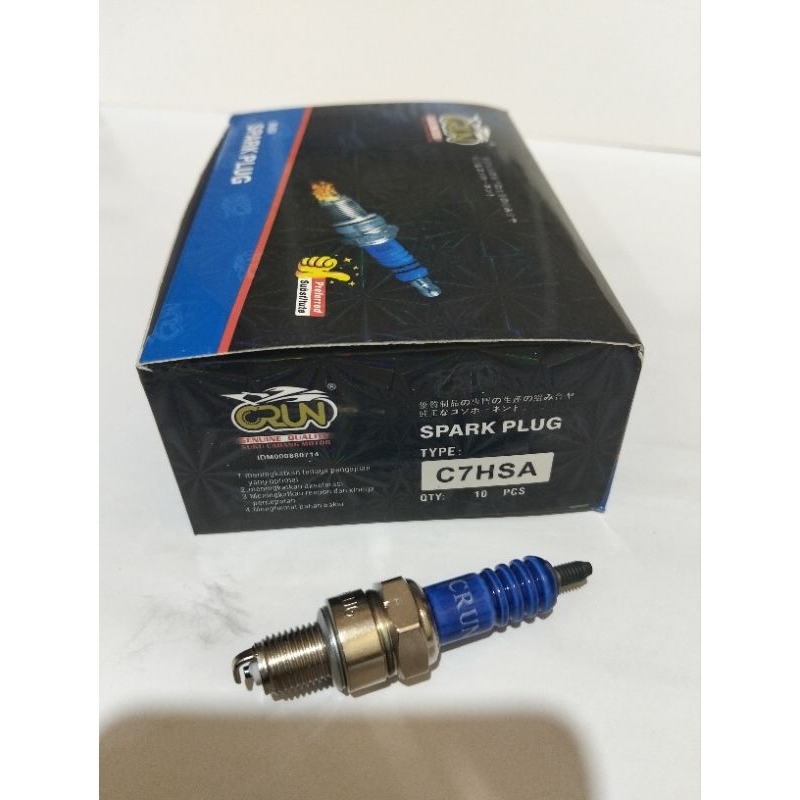 Busi crun C7HSA drat pendek isi 10 busi grand mio vega supra smash