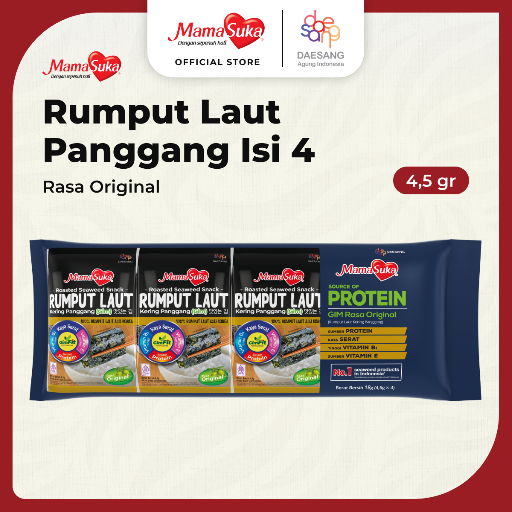 

MamaSuka - Rumput Laut Panggang Isi 4 @4,5 gr