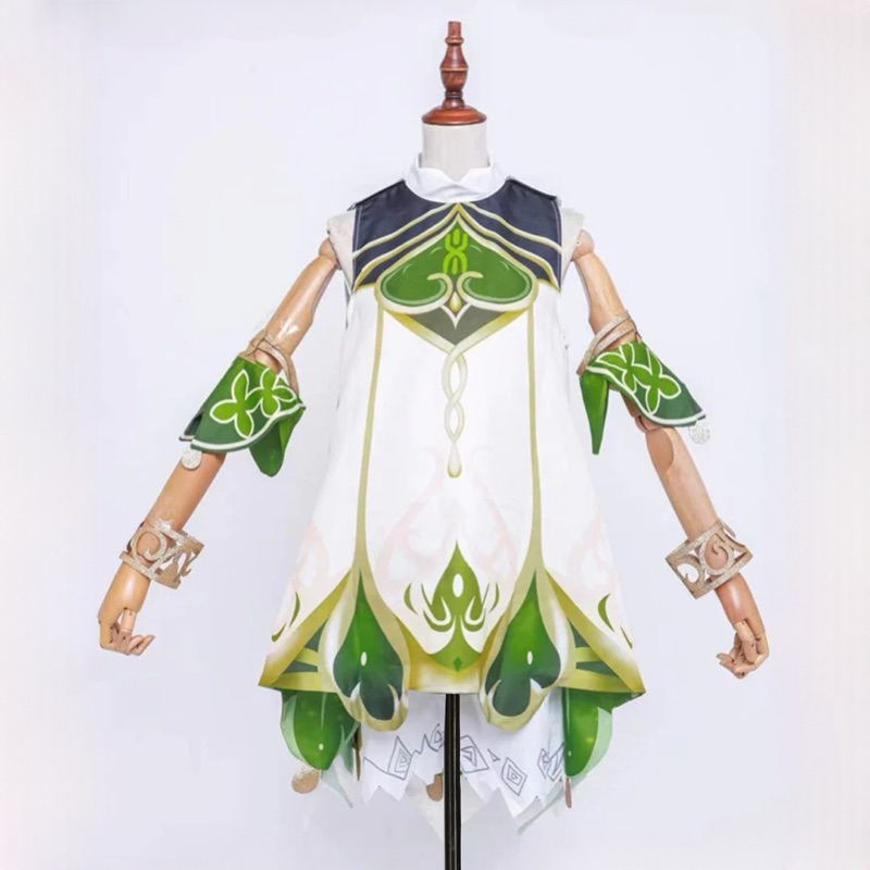 【Moonfairy】Ready Stock - Genshin Impact Nahida Costume Cosplay Fullset Wig Anime Game Kostum Nahida 