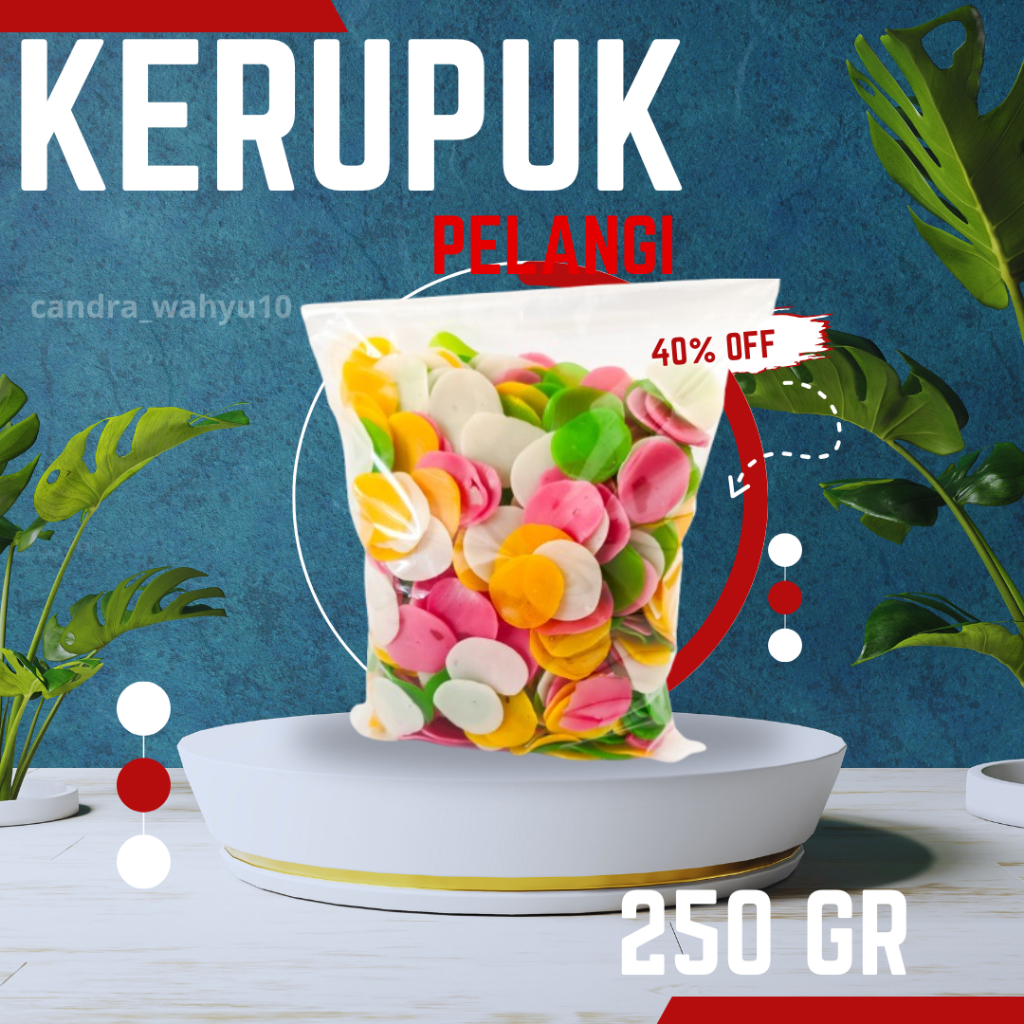 

Kerupuk Bawang Warna Warni Mentah Enak Pelangi 250Gr