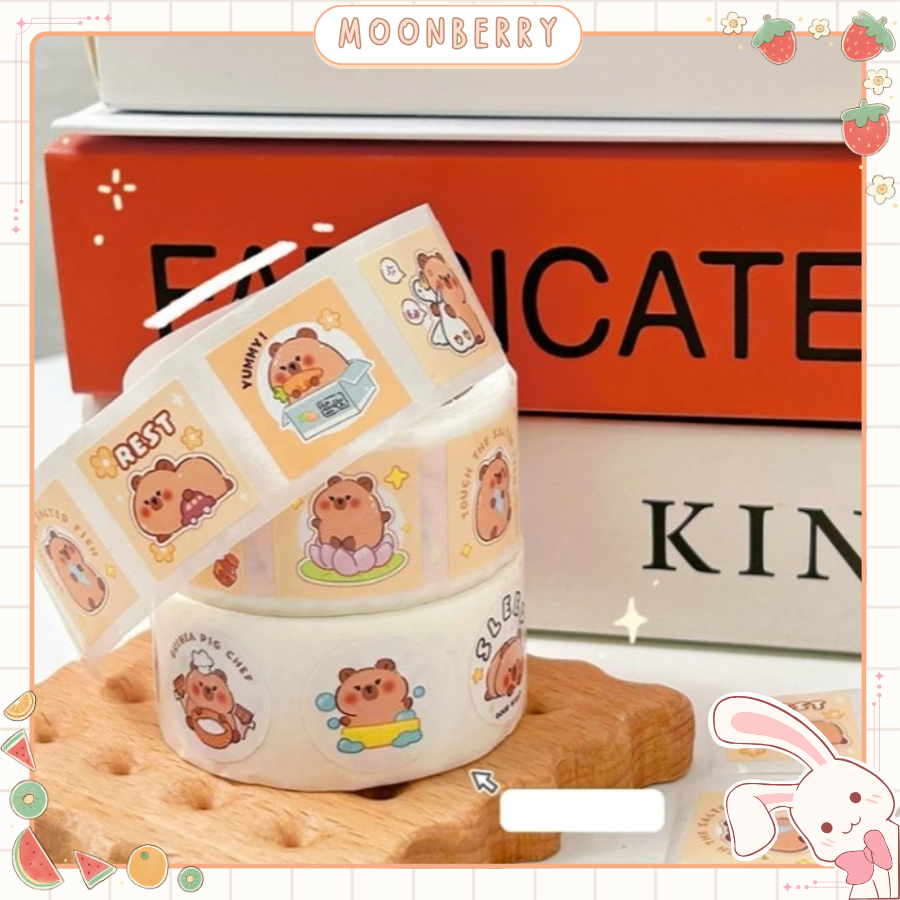 

Sticker Roll Dekor Stationery ATK DIY Karakter Sanrio Capyabara / Sticker Roll