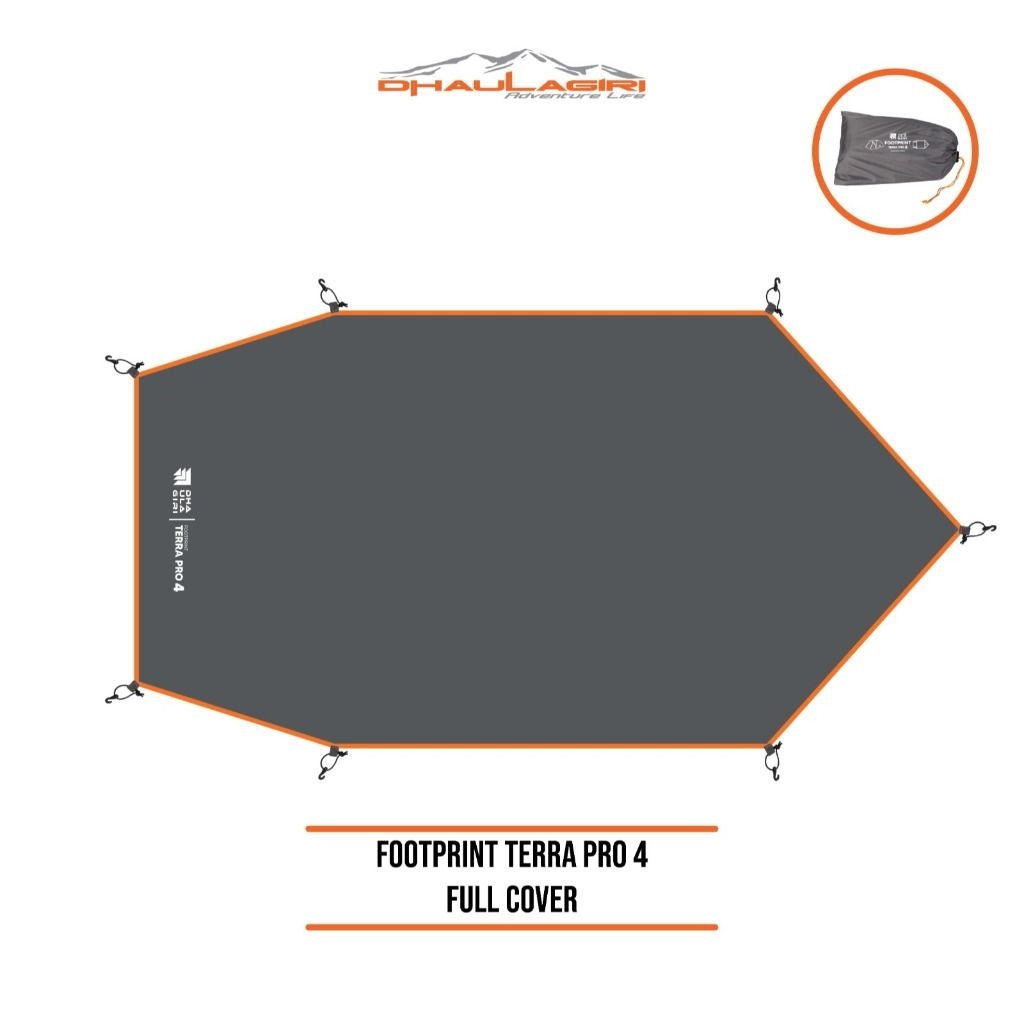 Alas Tenda Dhaulagiri Footprint Terra Pro 4 Full Cover / Alas Tenda Waterproof Tenda 4 orang