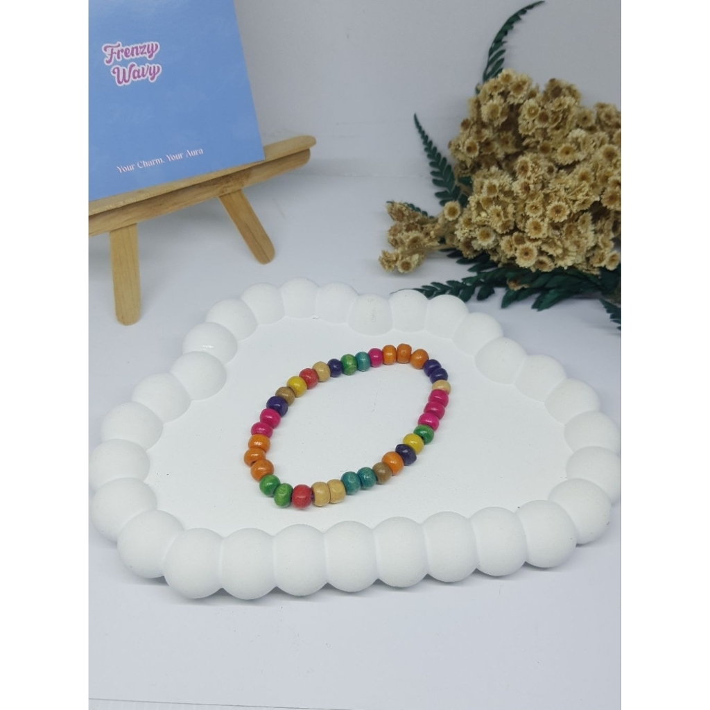 Handmade - Gelang Manik Kayu Warna