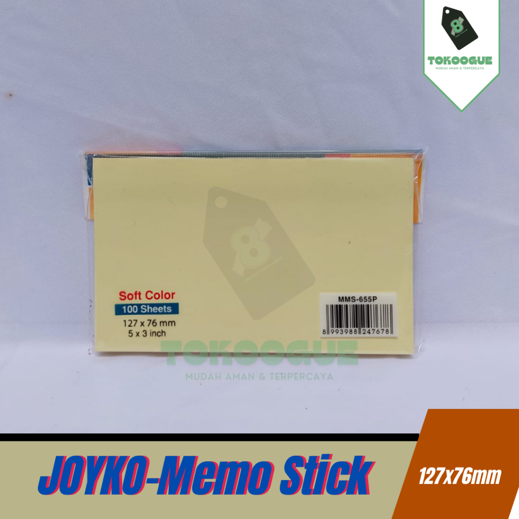 

Memo Stick Memo Pelekat Sticky Notes MMS-655P 127x76mm 5x3 Inch 100 Sheet Yellow 1 Warna