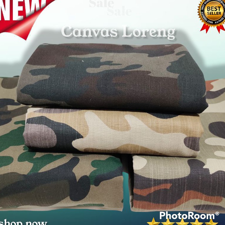 KODE J53F Bahan Kain Kanvas Loreng Loreng Tni Canvas TNI Kanvas Canvas Terpal Tebal