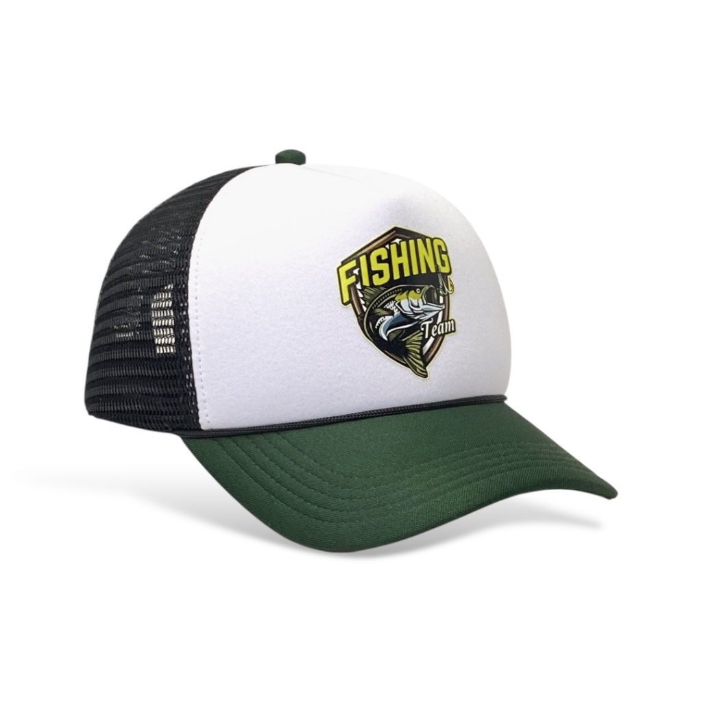 Topi Trucker Fishing Cap Topi Pria Wanita Trucker Jaring Hijau Hitam