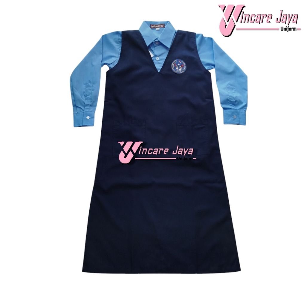 seragam TK biru Dongker seragam TK navy perempuang saku 2 panjang