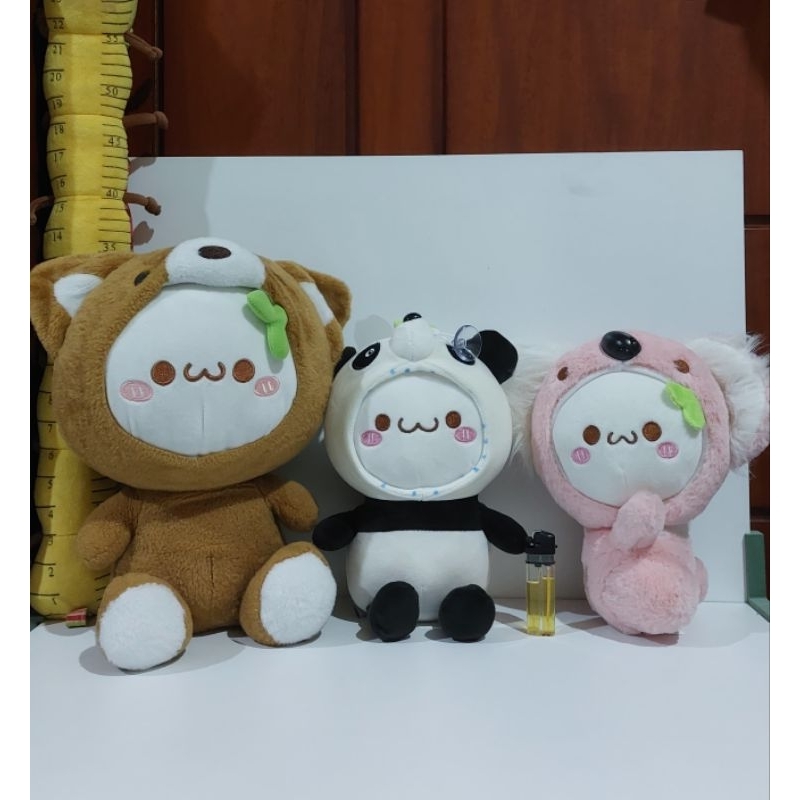 Boneka Budding Pop Lembut Kostum Rubah coklat Panda dan koala pink