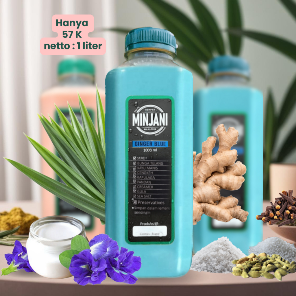 

Jamu Kekinian Ginger Blue by MINJANI 1000 ml/ 1 liter