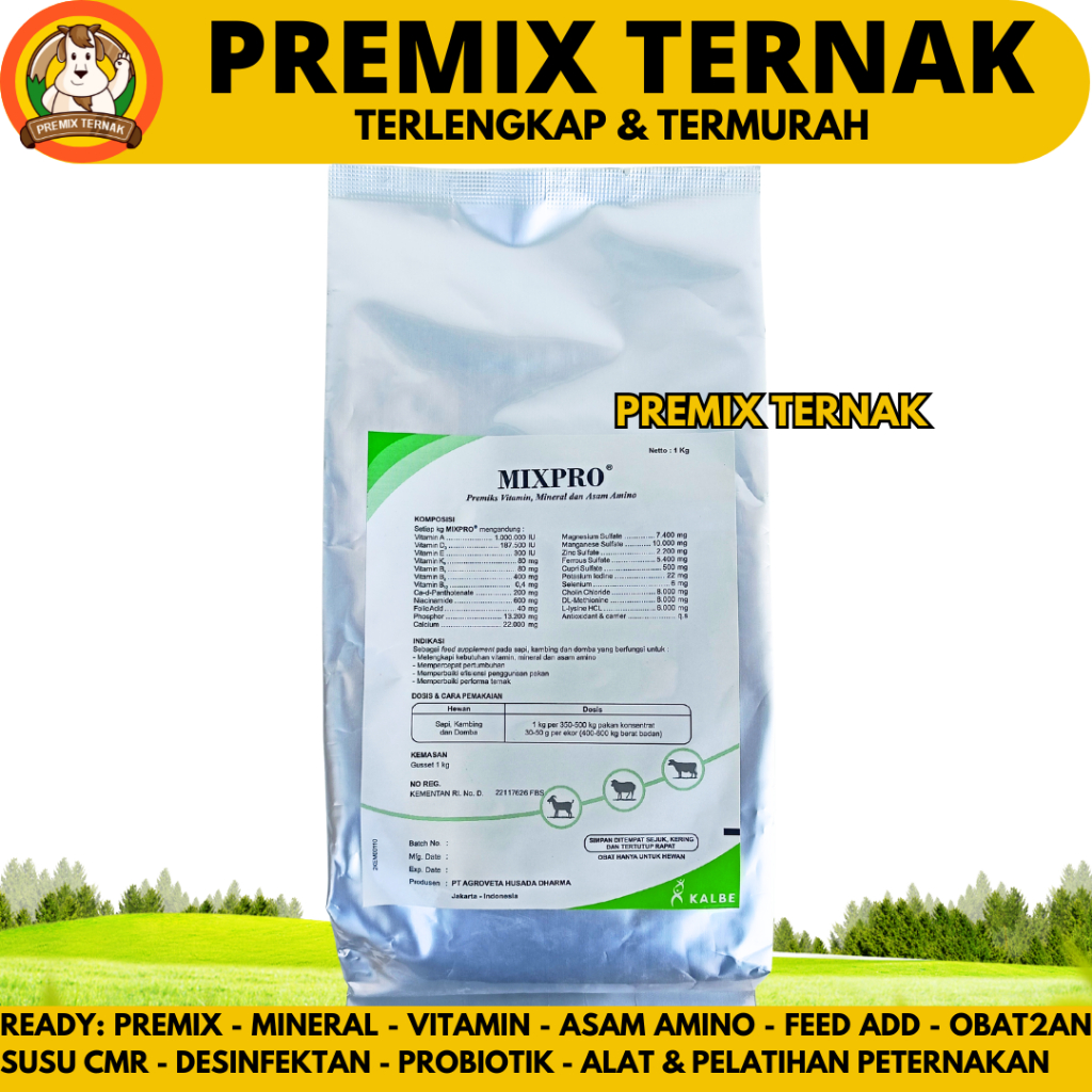 MIXPRO PREMIX SAPI 1 KG - Mix Pro Premix Vitamin Mineral Penggemuk & Pemacu Pertumbuhan Sapi Kambing