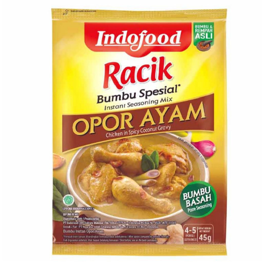 

BUMBU INSTAN - Indofood Racik Bumbu Spesial Rendang/ Gulai/ Kare/Opor ayam/ Soto Ayam 50g