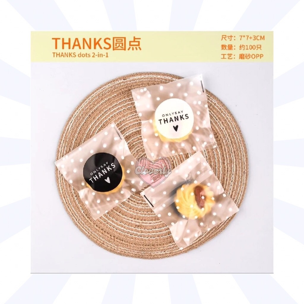 

[CLOVERLY] PLASTIK COOKIES 10x10 CM ISI 100 / PLASTIK PACK KUE KUKIS JAJANAN MURAH