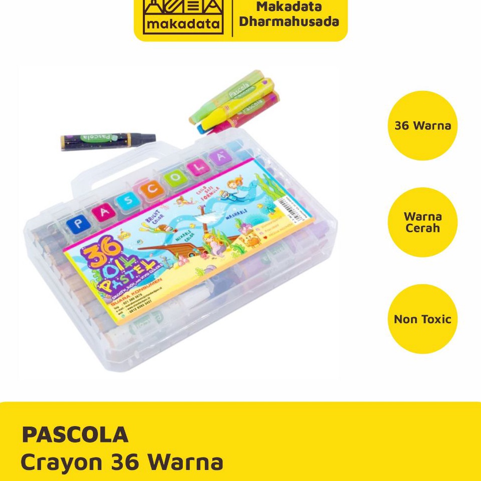 

KODE J59R CRAYON OIL PASTEL PASCOLA ISI 36 WARNA