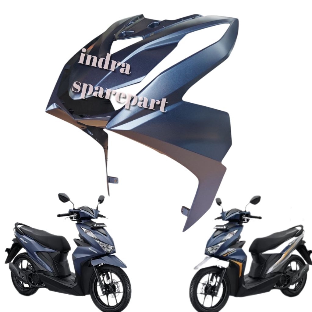 Tameng Panel Dasi Body Depan Honda Beat Deluxe Tahun 2020 - 2021 - 2022 - 2023 Matte Blue
