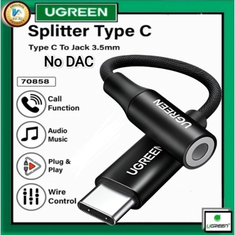 UGREEN Audio Konverter type C to Jack 3.5mm No DAC