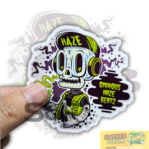 

Stiker Sticker Vinyl Laminasi Glosy SKULL HAZE