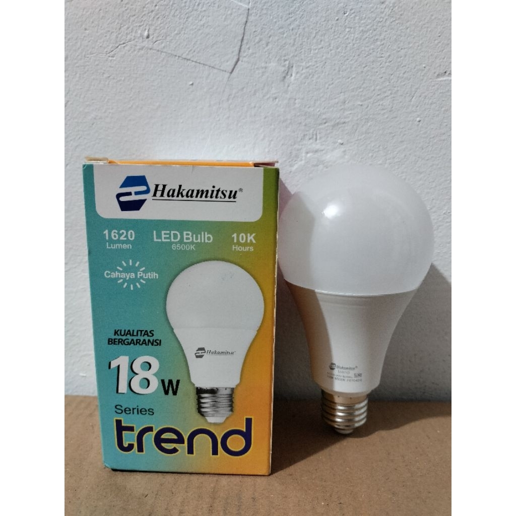 HAKAMITSU - Lampu Trend LED Abulb 18 Watt / Lampu LED Bulb / Cahaya Putih